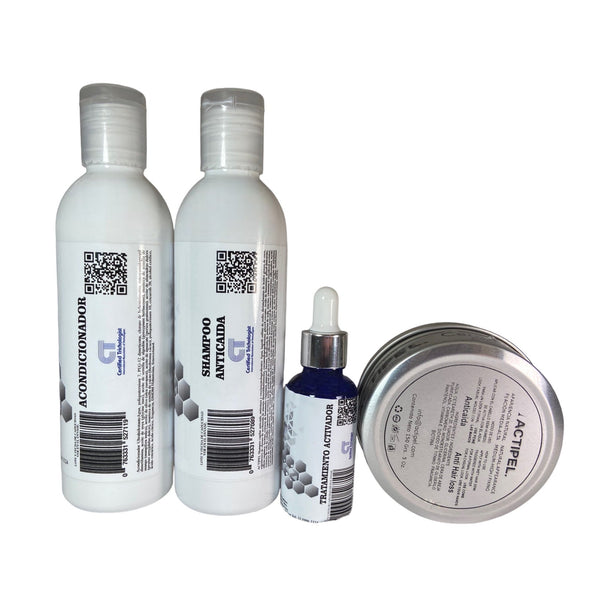 KIT anticaída Suero 30ml, shampoo 250ml, acondicionador 250ml, ceragel 150g