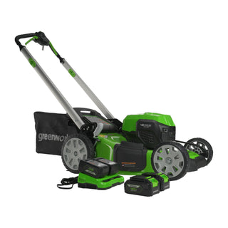 Podadora auto propulsada Inalámbrica Eléctrica Greenworks, 21" 24/48v con 4 baterías