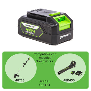 Batería De Ion De Litio Greenworks Bam706 48v 2 Ah Bluetooth