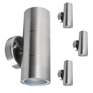 4 Luminarias pared cilindro doble satin exterior 2XGU10