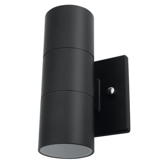 Luminaria pared cilindro doble negro mate exterior 2XGU10