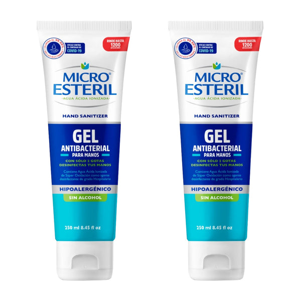 Kit 2 Gel antibacterial Micro Esteril agua ácida ionizada 1200 aplicaciones