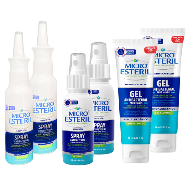 Kit familiar Spray antibacterial Micro Esteril Gel spray y nasal 60 ml