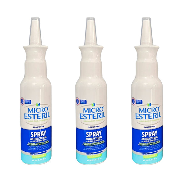 3 Pack Antibacterial Micro Estéril agua ácida ionizada nasal 60ml