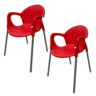 Comprar rojo 2 Sillas de comedor de jardín apilable Modelo Citrus