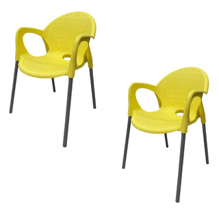 Comprar amarillo 2 Sillas de comedor de jardín apilable Modelo Citrus